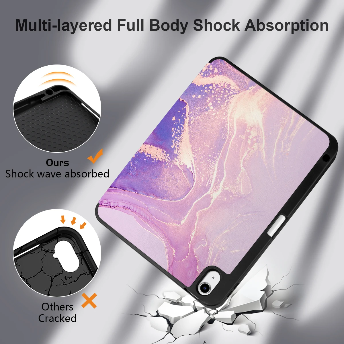 Imagem -04 - Batianda para Ipad Air com Suporte de Lápis Chip m2 Auto Wake Dormir Stand Case Soft Tpu Back Cover 13 2024 Case