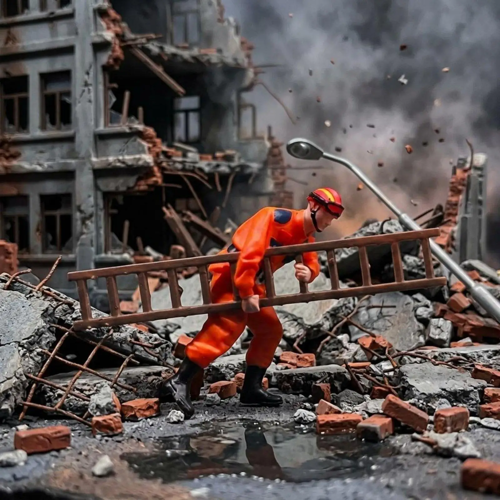 Realistic Miniature Firefighter Figure 1 64 Scale Scene Human Model for Creative Diorama Layout