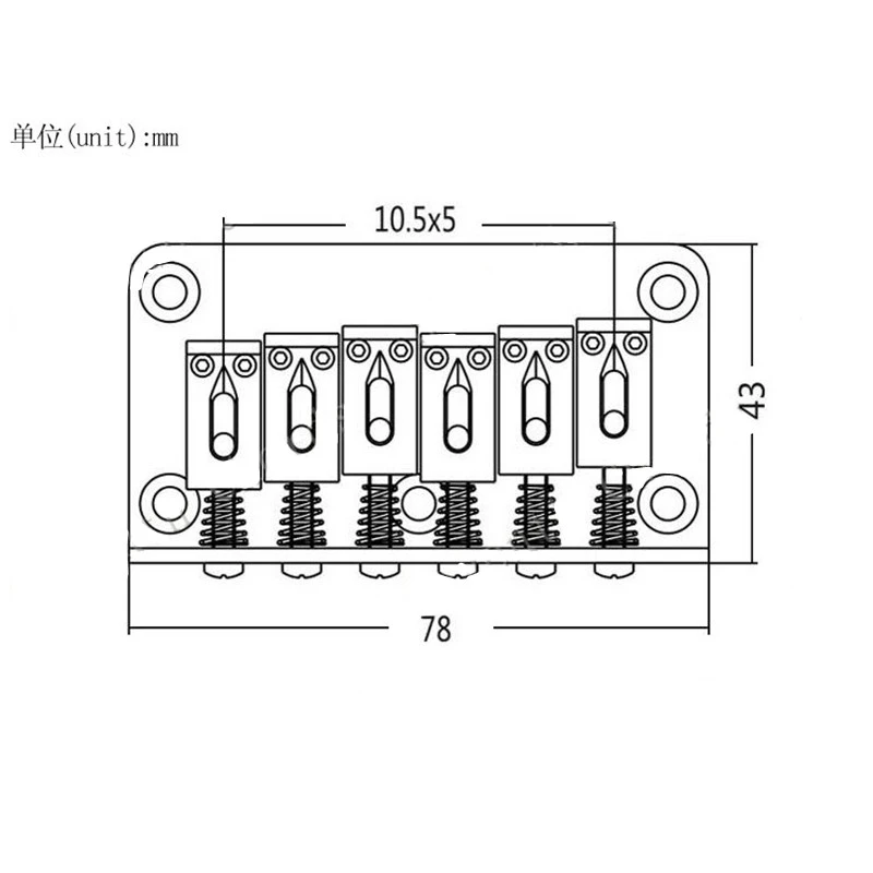 Ein Satz silber-goldener E-Gitarrensaiten, Sattel, Top-Load-Hardtail-Brücke, Zubehör für Musikinstrumente – Detail 8