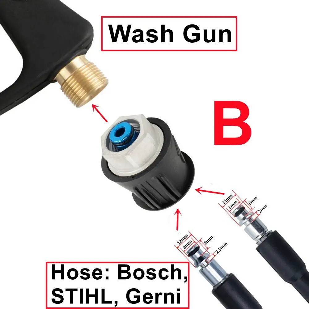 Pressure Washer Water Gun for Car Cleaning Hose Connector For Karcher Lavor Parkside Bosch Quick connector nozzles