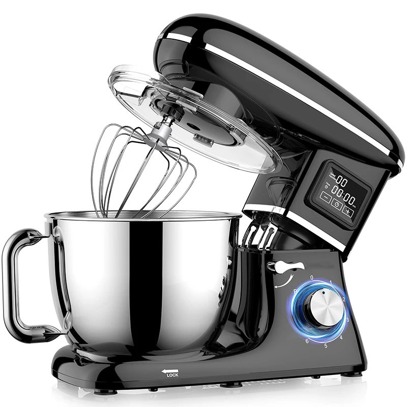 1500W 6-Speed 6.2L Keuken Voedsel Stand Mixer Elektrische Blender Automatische Timing Stand Mixer Crème Ei garde Zweep Deeg Kneder