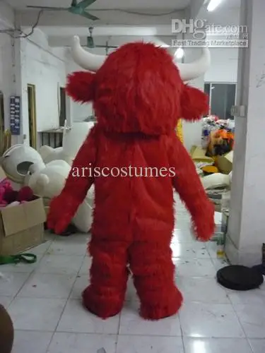 Costume de mascotte de taureau de dessin animé pour adultes, robe de paupières en peluche, Halloween et Noël, nouveau