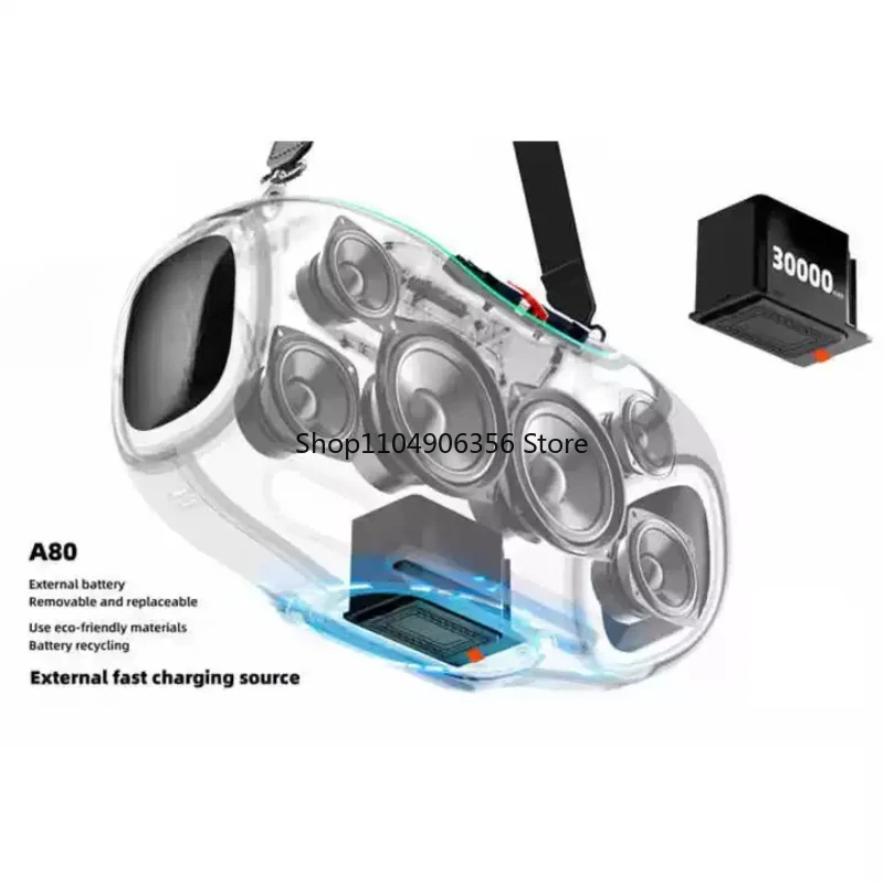 

Для A80 Высококачественный портативный сабвуфер Динамик RGB Модный дизайн IPX6 Водонепроницаемый мини-микрофон Портативный аккумулятор