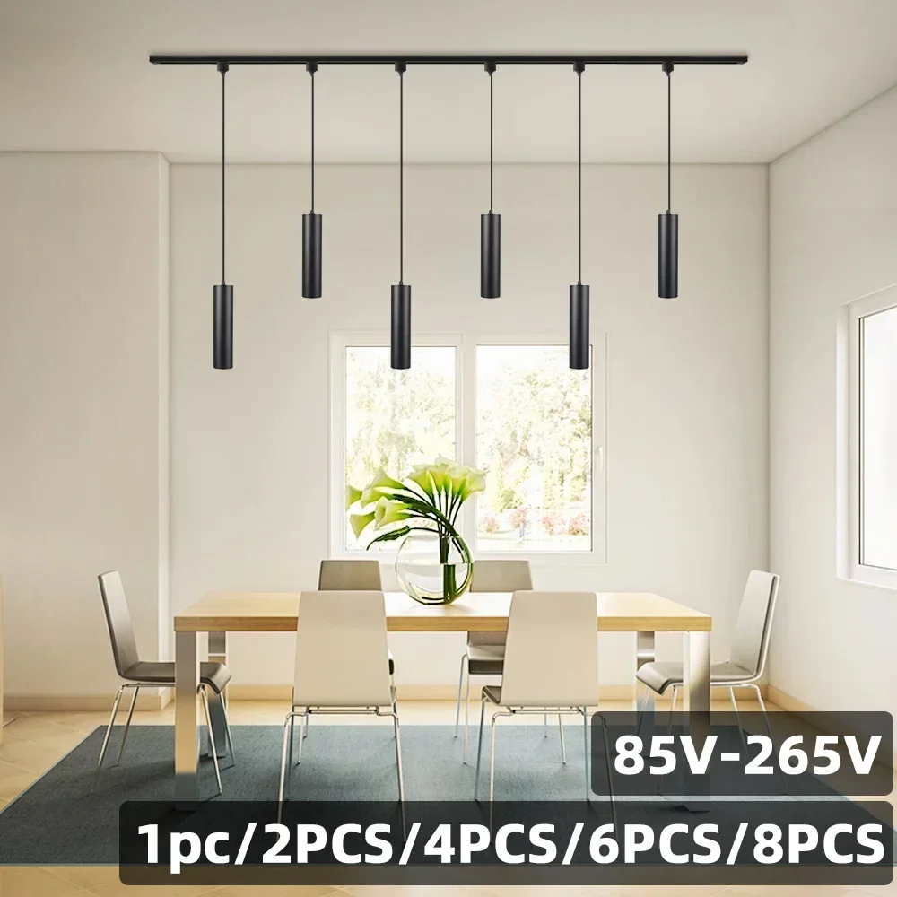 Led Track Light Set Ceiling Pendant Lamp 10W/15W Spot Lights 110V 220V Rail Light Hanging Lamp for Kitchen Living Room Bedroom