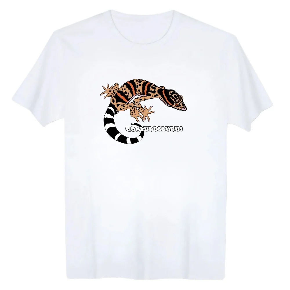 Goniurosaurus Printing Men's T-Shirt Cotton Round Neck Short Sleeve T Shirt  Pets Reptile Fans Shirt