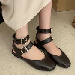 Soft Sole Ankle Strap Flat Mary Jane Shoes Women Belt Buckle Fashion Comfy Casual Shoes 2025 New Footwear Women Zapatos De Mujer