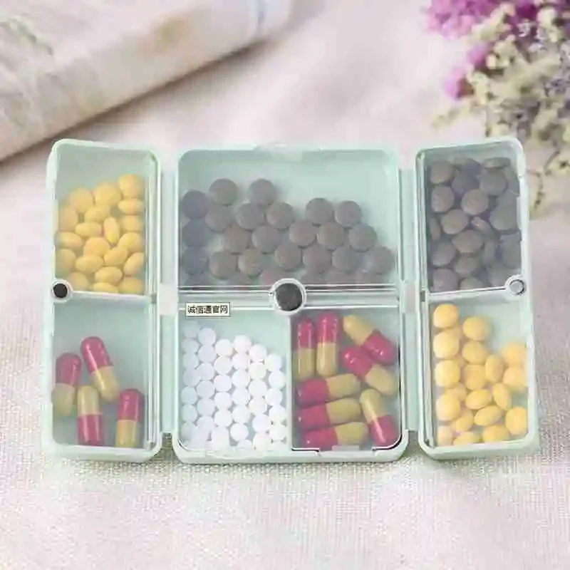 Magnetic Supplement Pill Box Organizer Tablet Storage Case Portable Medicine Case Foldable Container Dispenser Organizer