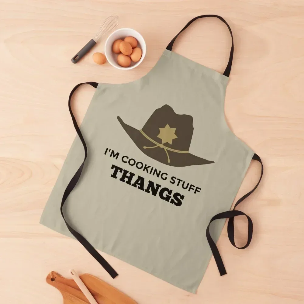 ¡Soy cocinar cosas... ¡triste! - Delantal negro para hombre, corte de pelo, delantal de camarero de tela