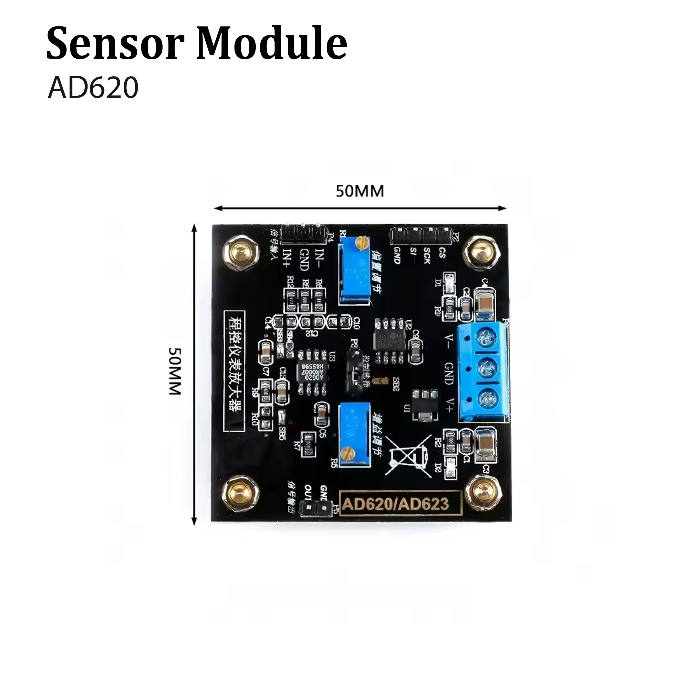 AD620 High Pass Low Pass Band Pass Universal Active Filter Module Adjustable Bandpass Filtering Board PCB