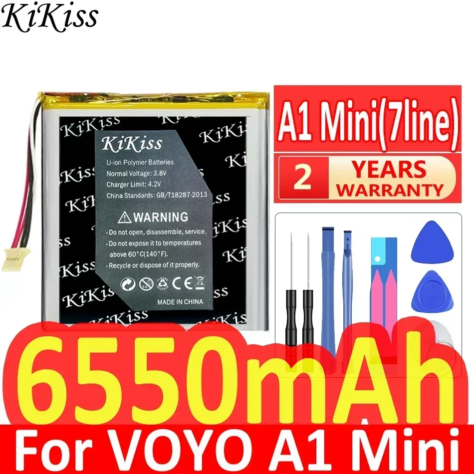 KiKiss Battery 6550mAh for VOYO A1 Mini Tablet PC Accumulator 7 Wire Plug