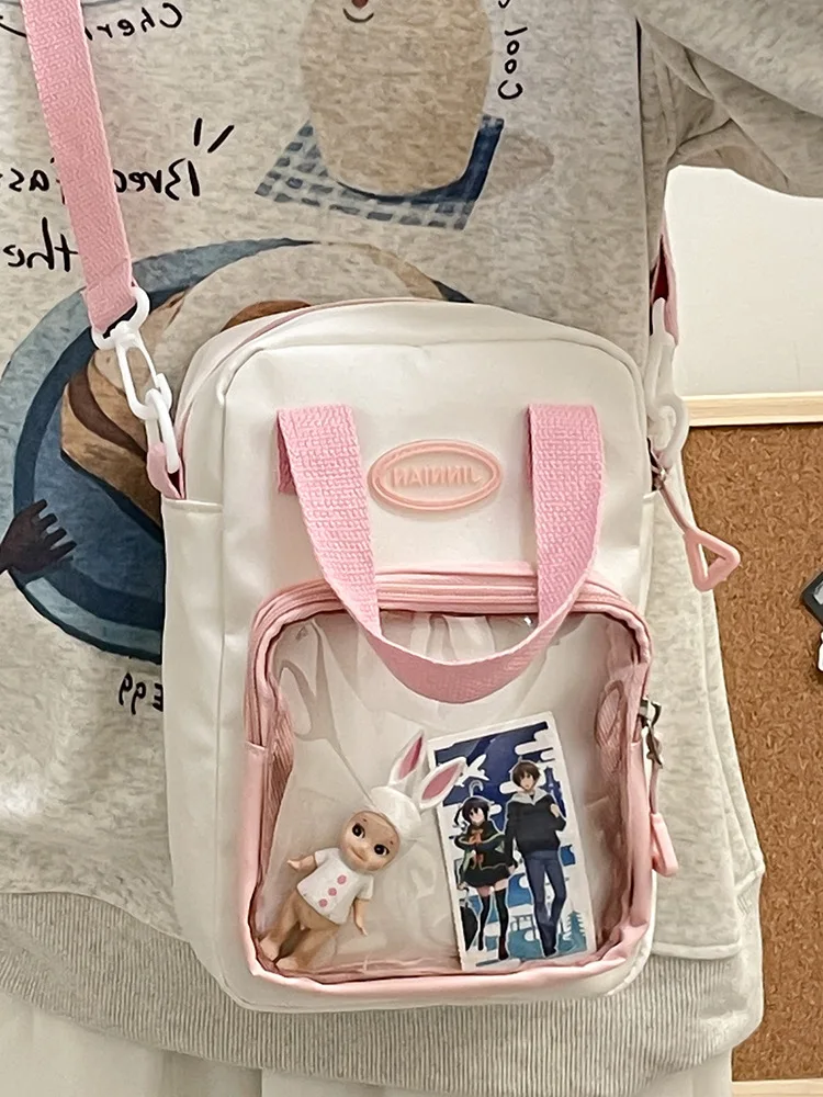 Kawaii Mini borse a tracolla per le donne carino PVC trasparente piccolo rosa trasparente Ita borsa a tracolla da donna borsa Y2k bolsos