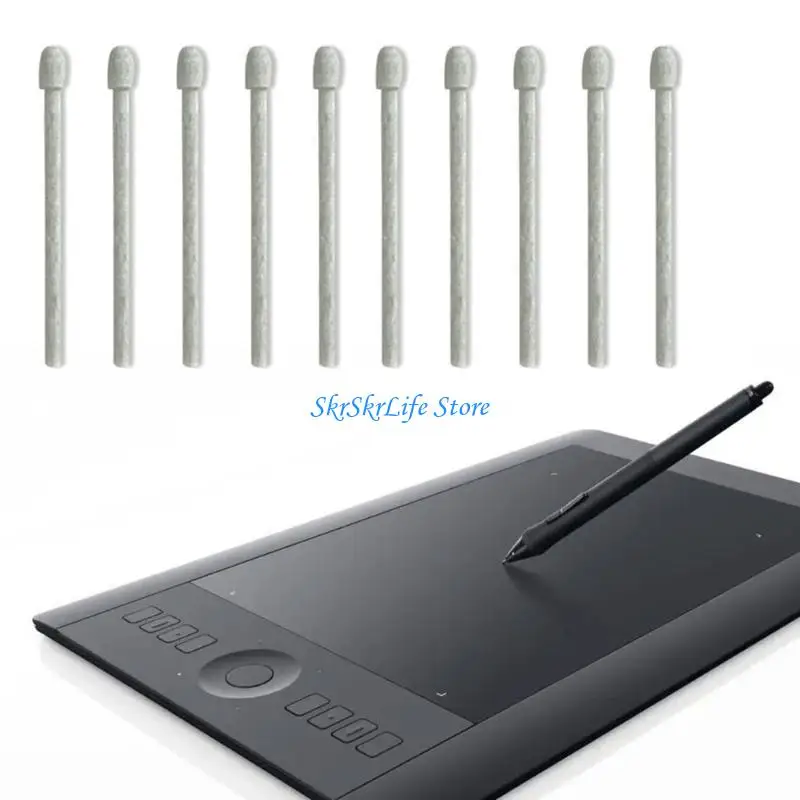 

E65e 10pcs Заменяющие шейки Nibs с безопасным зажимом для Pen PTH460 PTTH660 Графические таблетки Увеличение опыта рисования