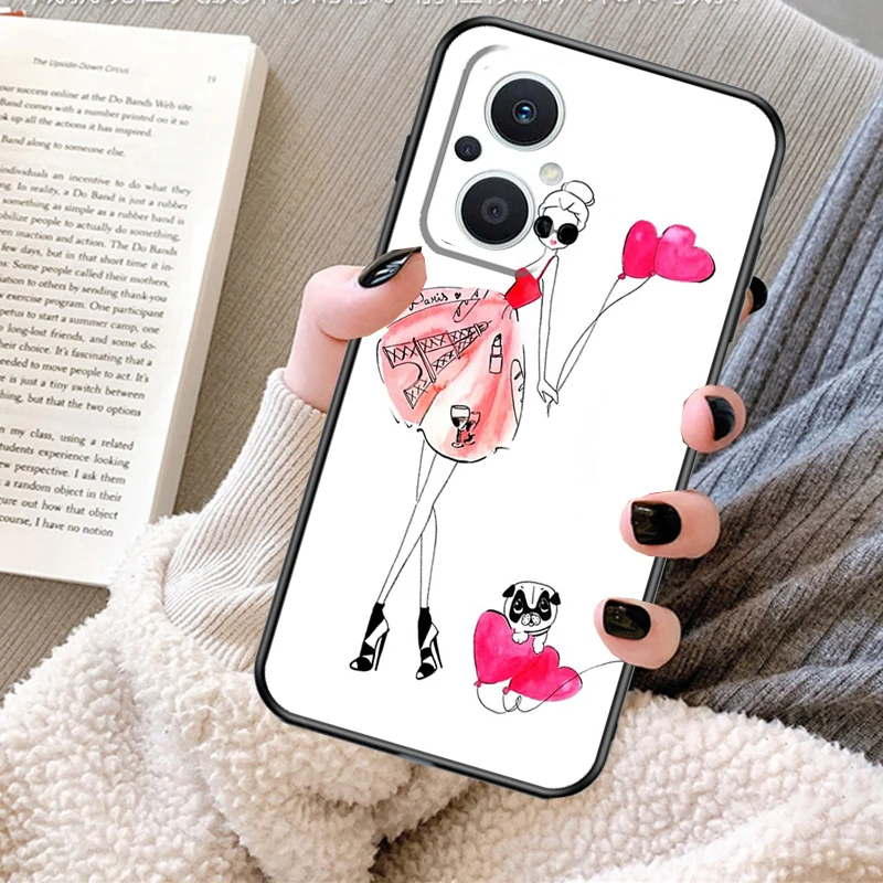 حافظة فتاة تسوق Harrods لهاتف OPPO Reno 13 13F 12 11 F 8T 7 8 10 Pro OPPO Find X8 Pro X6 X3 X5 Lite غطاء Fundas