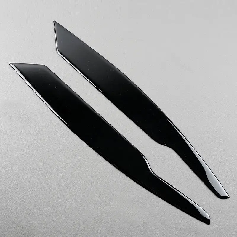 2pcs Car Headlight Eyebrow Trim Cover For VW Passat B6 3C 2005 2006 2007 2008 2009 2010 Bright Black