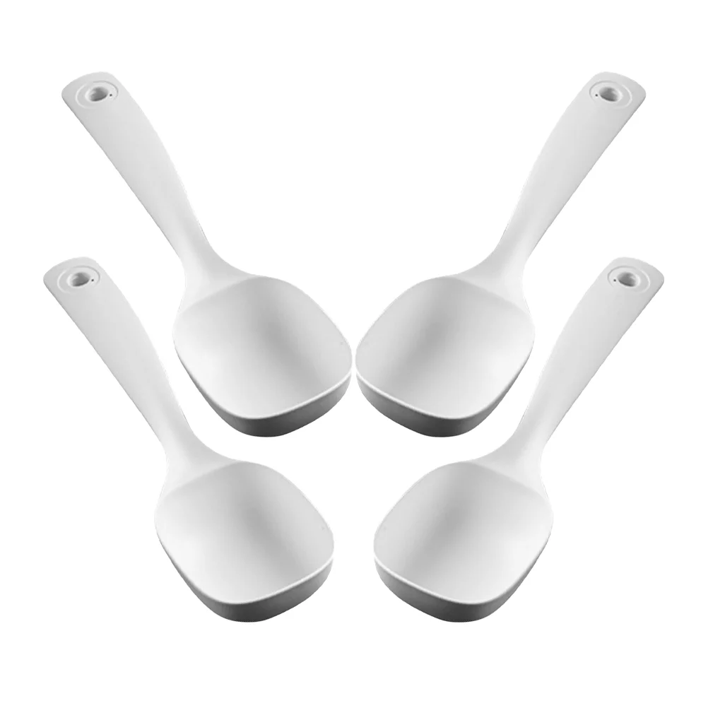 4 Pcs Rice Spoon Wonton Soup Household Serving Restaurant Ladle Spoons Canteen Porridge Pot Cooker Drink Cooking