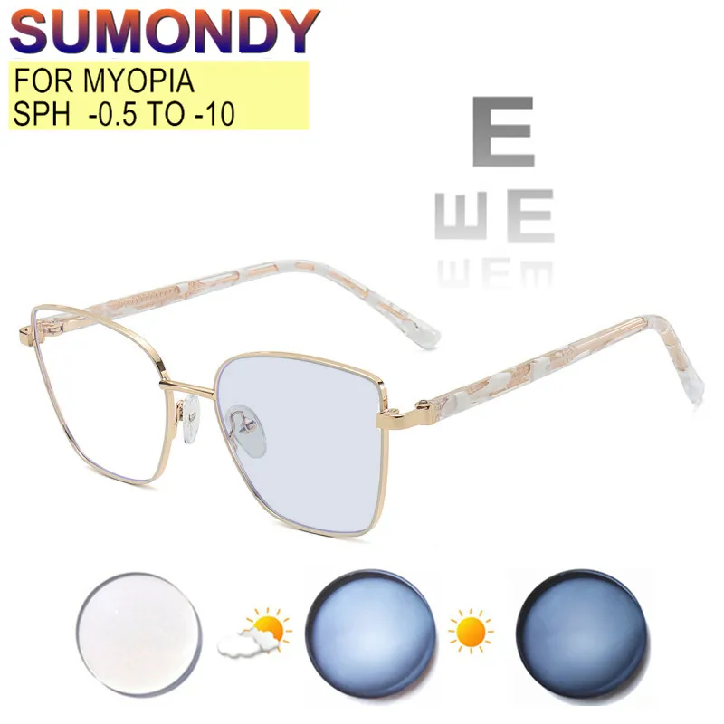 Corrective Glasses For Myopia Men Women Butterfly Frame Blue Light Blocking Or Photochromic Lenses Prescription Custom UF65