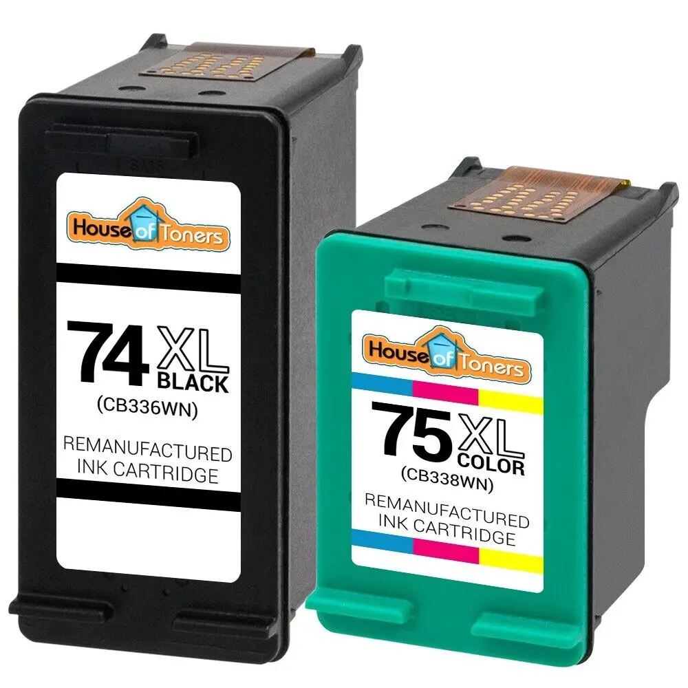 Encre pour HP Photosmart, 2 PK # 74XL CB336W & # 75XL CB338W, D5300 D5345 D5360 D5368