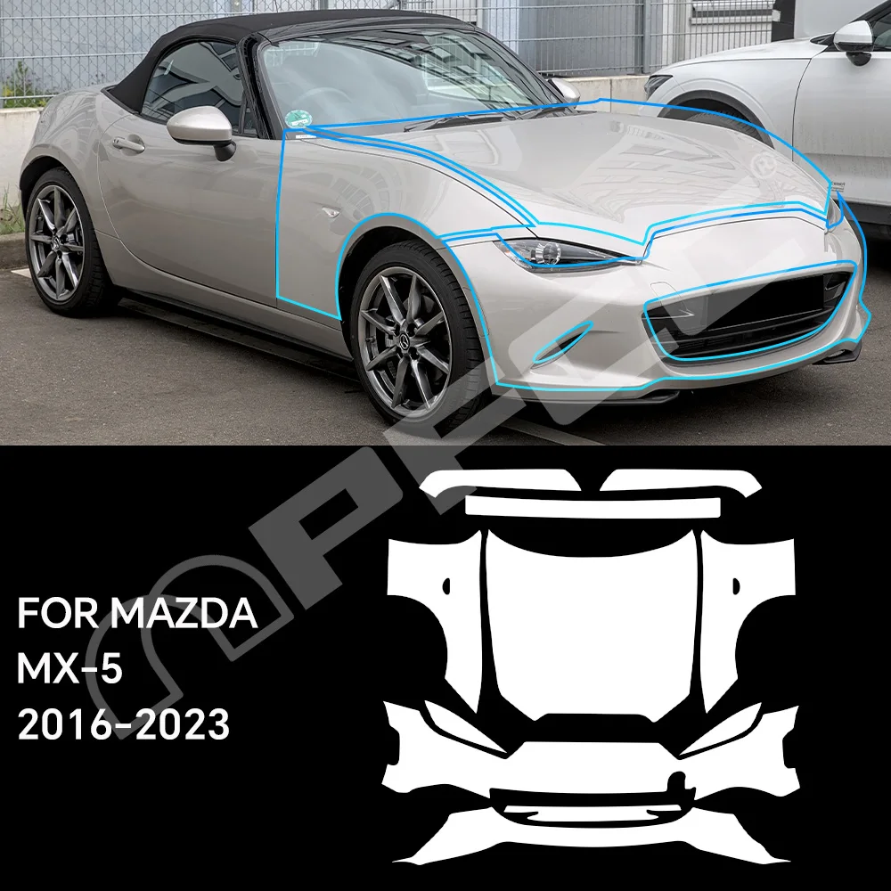 

For Mazda MX-5 2016-2023 Clear 8.5Mil Full Vehicle Precut Paint Protection Film Anti-Scratch UV Protection Invisible Car Wrap
