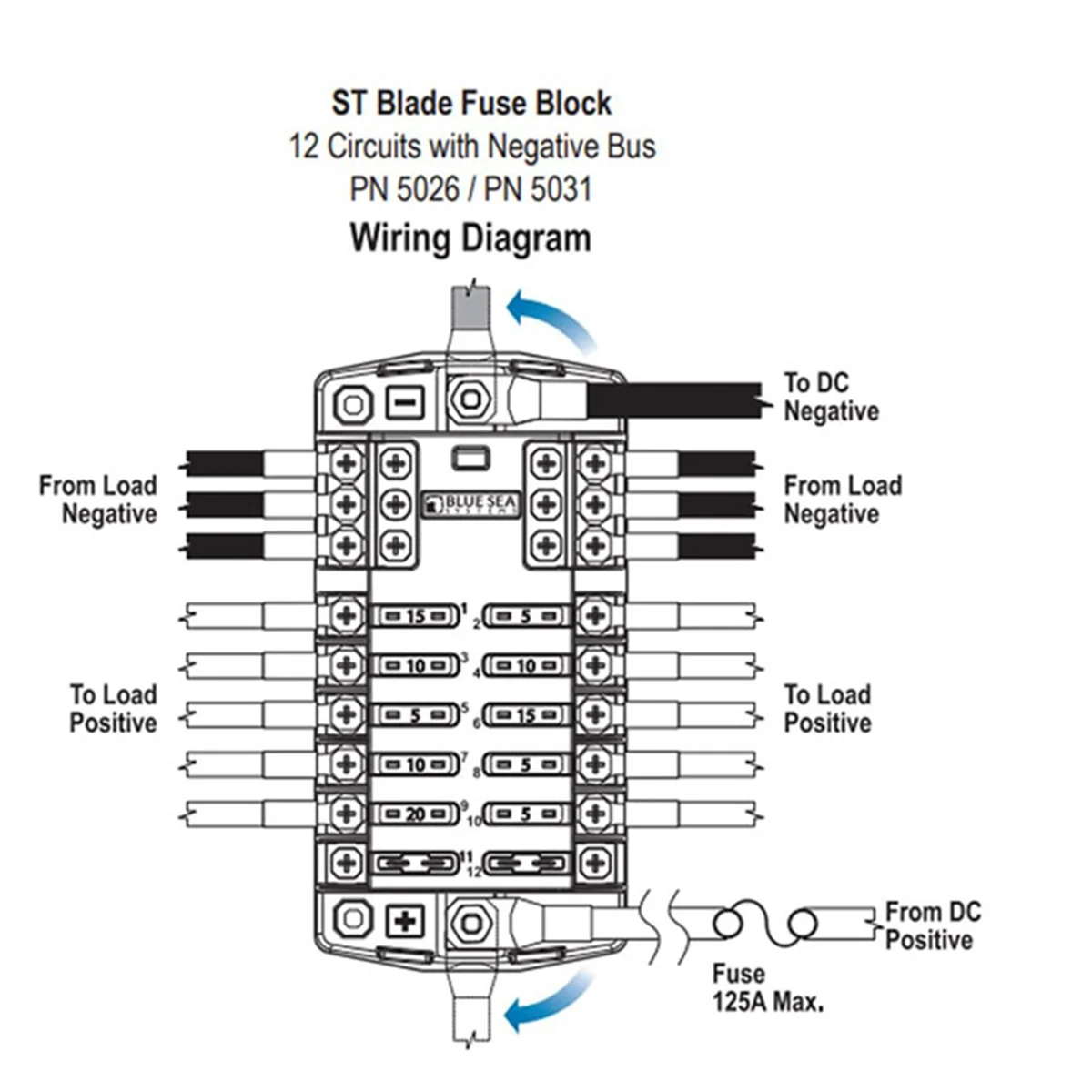 Auto Boot Zekeringkast Houder 5026 ST Blade Zekeringblok 32V100A 12 Circuit met Aarde en Cover