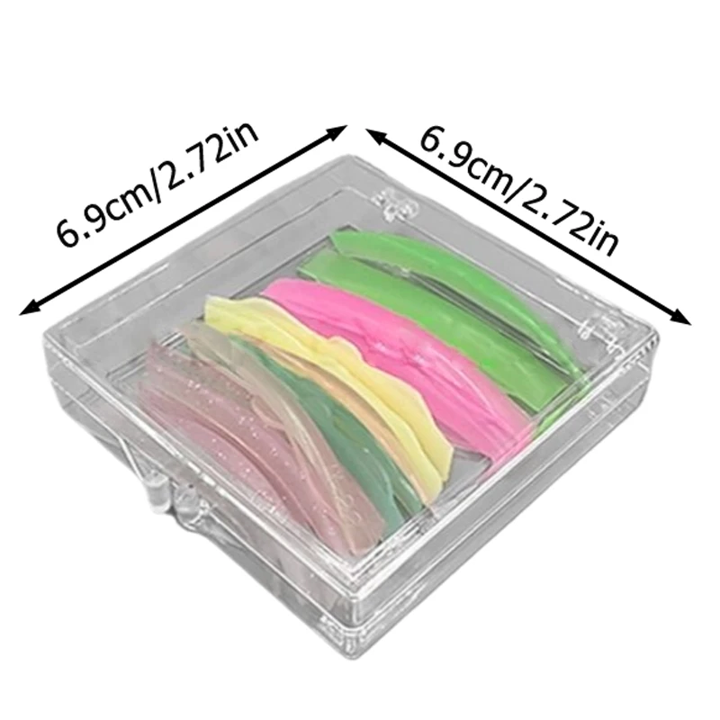 Coussinets de protection en silicone pour faux cils, 6 paires/boîte, colorés, accessoires pour recourbe-cils, outil d'extension