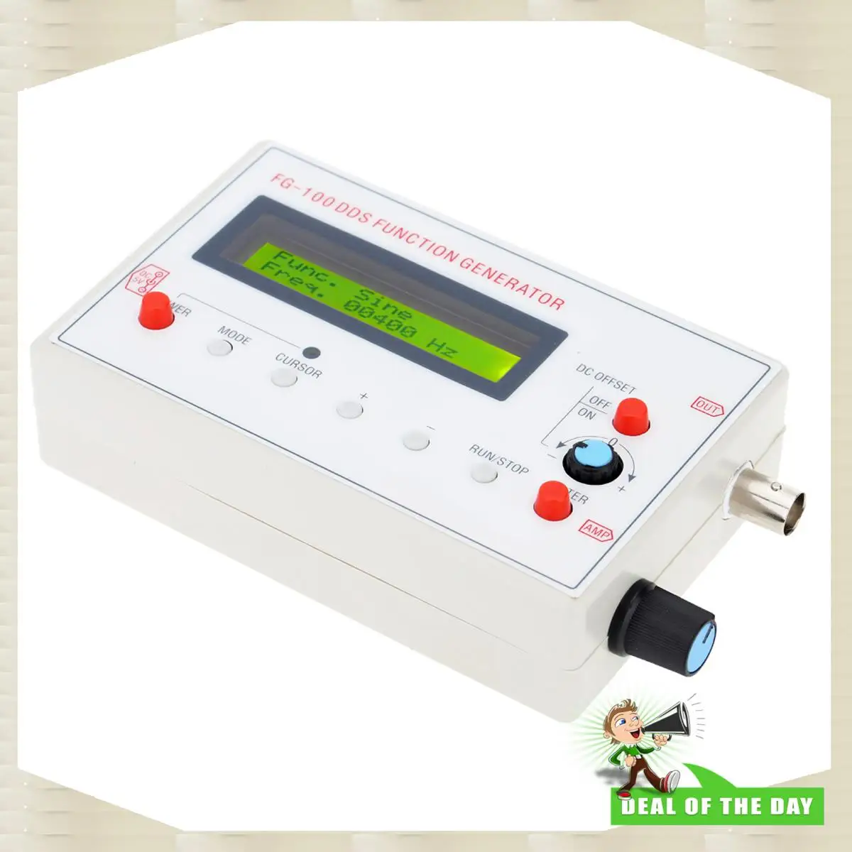 

24-часовая доставка FG-100 Функция DDS Генератор сигналов Частотомер 1 Гц - 500 кГц Синус + квадрат + трехугольная форма сигнала