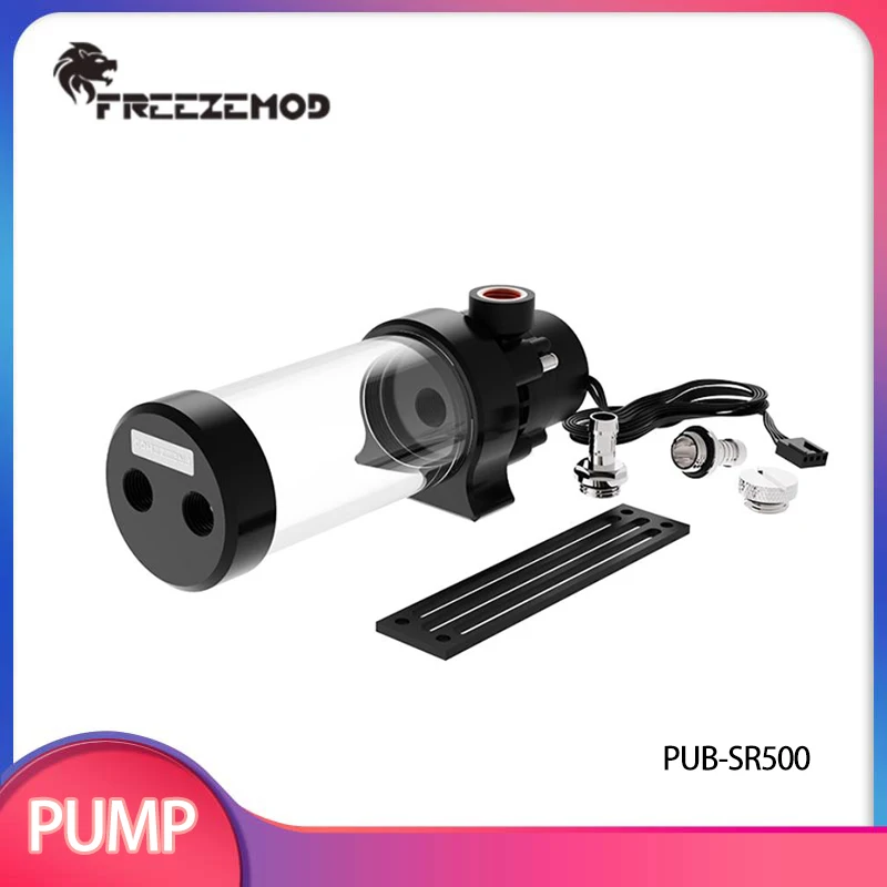 

FREEZEMOD 120/170/220/270/320mm Mini Water Cooling Pump Tank Integrated Silent Type Head 3 Meters Flow 450L Industrial,PUB-SR500