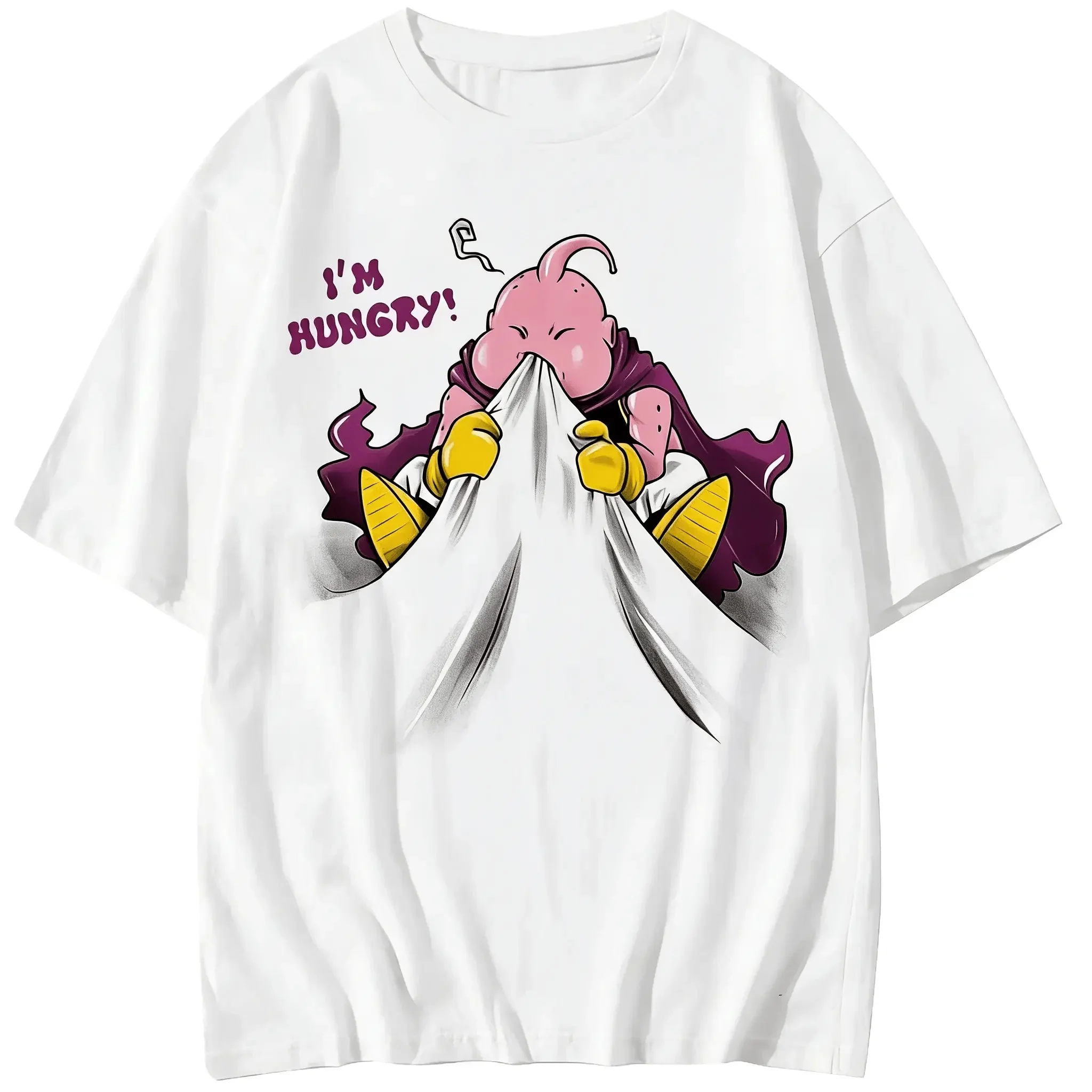 2026 Summer Dragon Ball Majin Buu Vintage Anime T-shirt Men's Pure Cotton Casual Sports Daily Top Men's Clothing Women's T Shirt