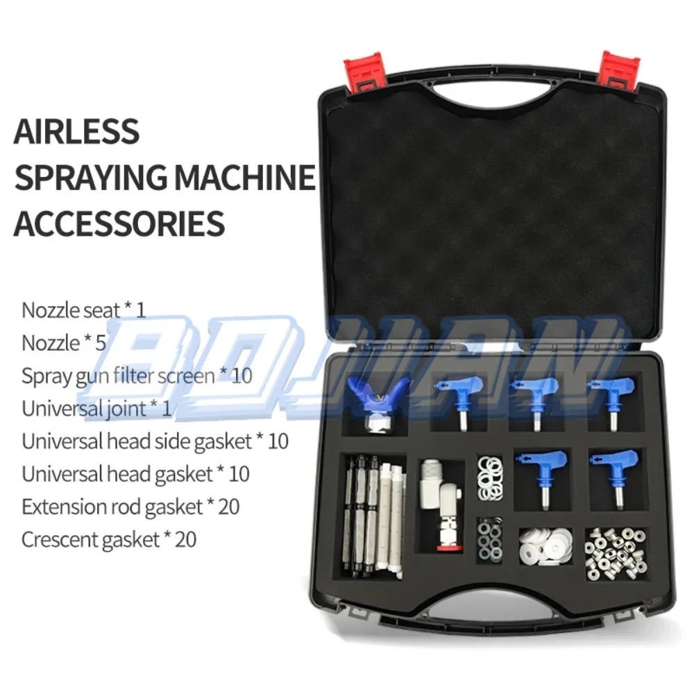 Airless Spray Machine Accessories Toolbox For  Nozzle Seat Spray Gun Filter Scree Universal Joint  Head Gasket