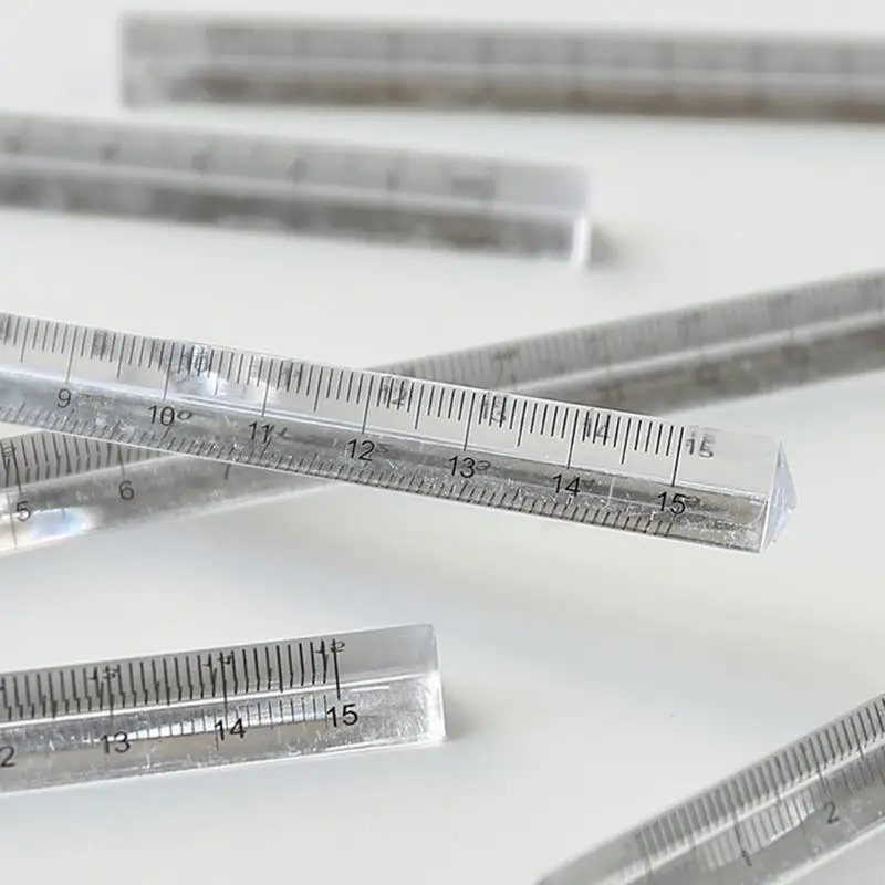594a Portable Acryl Rechte Ruler Nauwkeurige wiskunde Ruler Student Levers