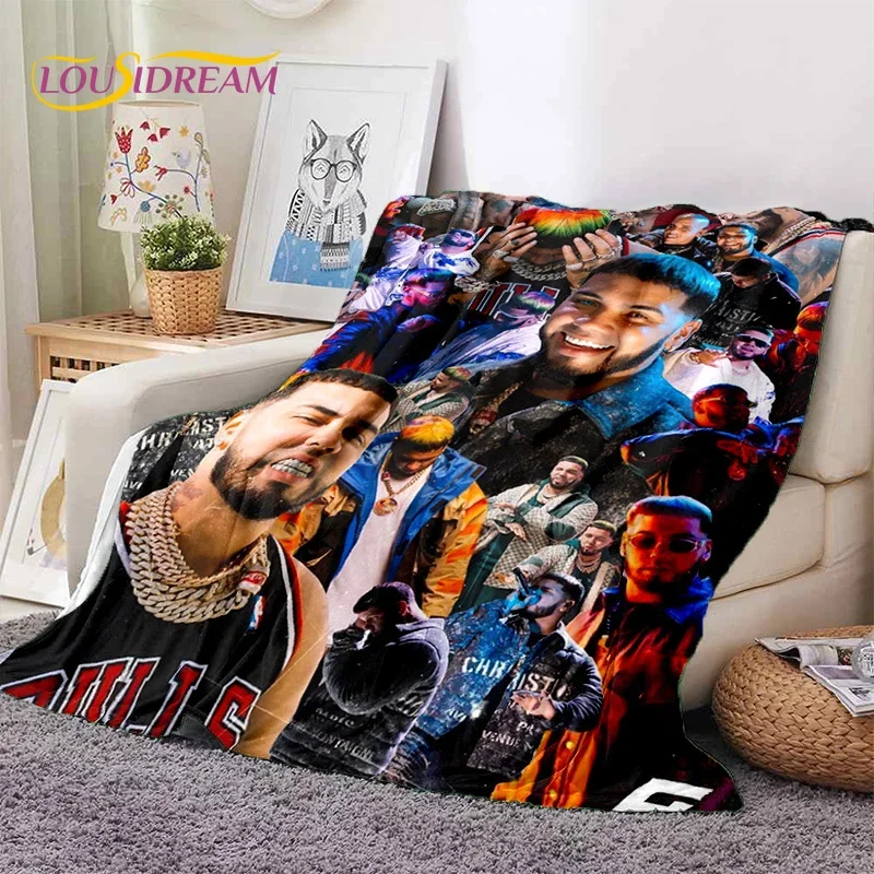 Free Anuel AA Rapper Hip Hop Singer Soft Flannel Blanket for Beds Bedroom Sofa Picnic,Throw Blanket for Outdoor Leisure Nap Gift