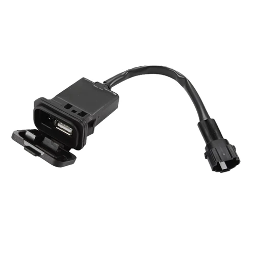 Imagen 1 del producto Enchufe de interfaz de carga de energía USB para motocicleta, puerto de carga de impulso, plástico negro para CFMOTO 450SR SR450 800NK 800 NK, 1 pieza