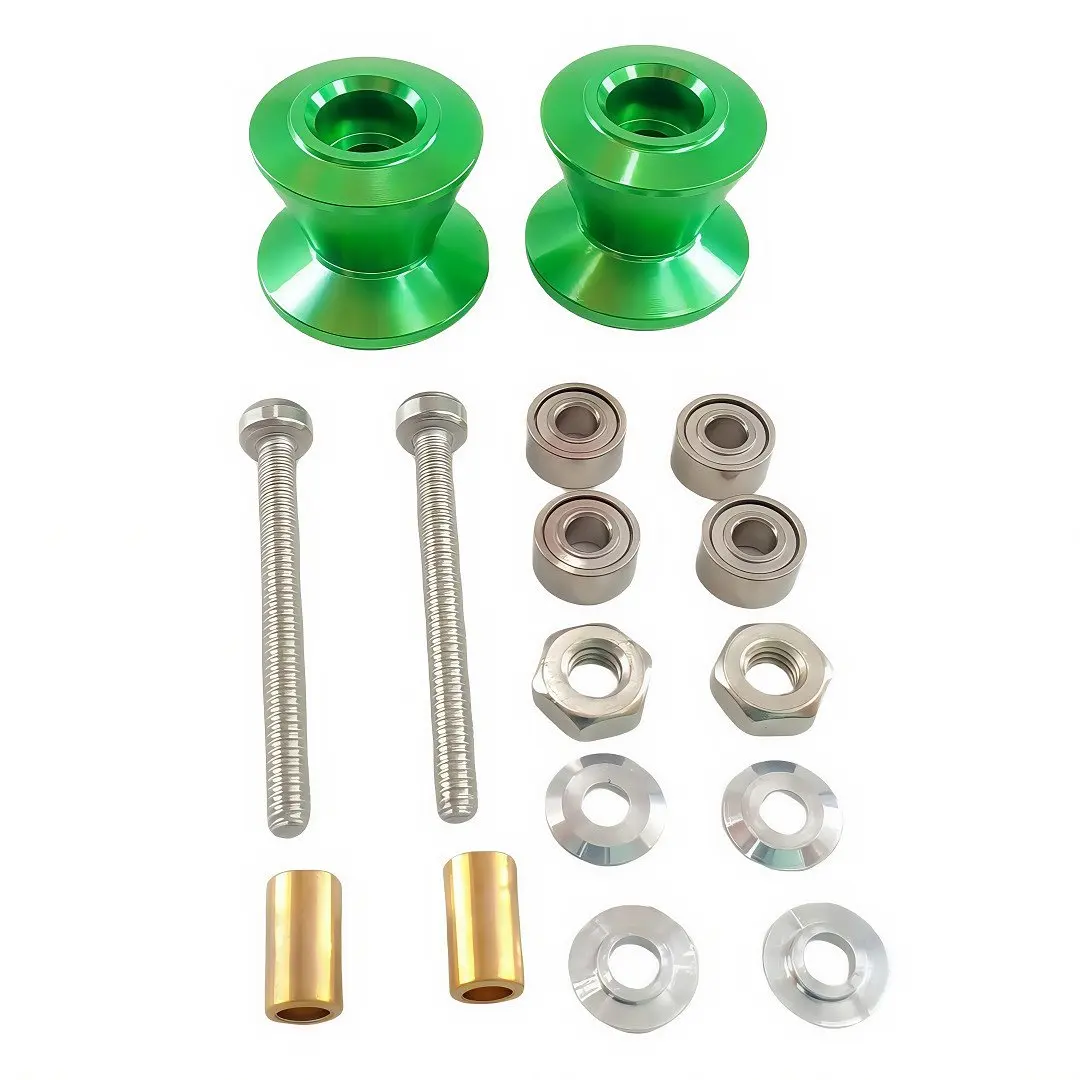 Self-made Tamiya four-wheel drive vehicle modification parts 13-12mm aluminum alloy 2-stage guide wheels, Yaling double-head gui