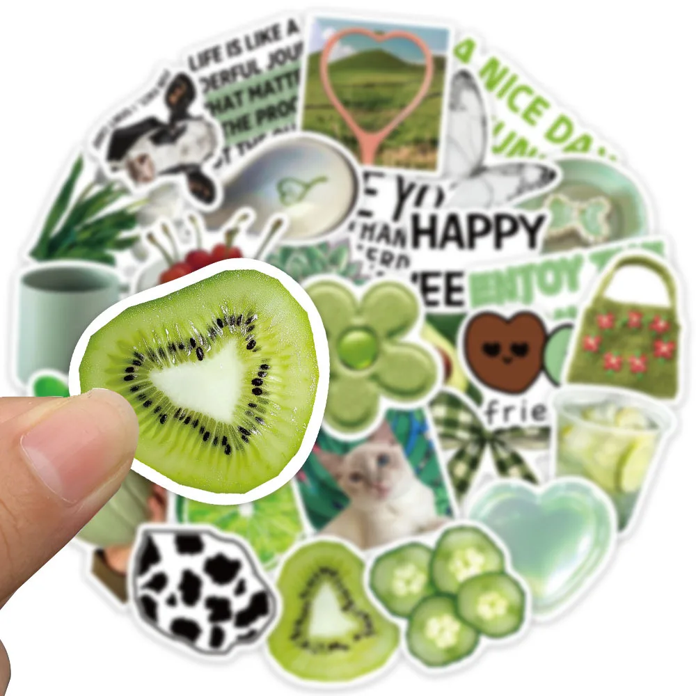 10/30 個グリーンアイスティーステッカー美的コミュニティコーヒー電話荷物ラップトップスケートボードアート画像コミュニティ寮