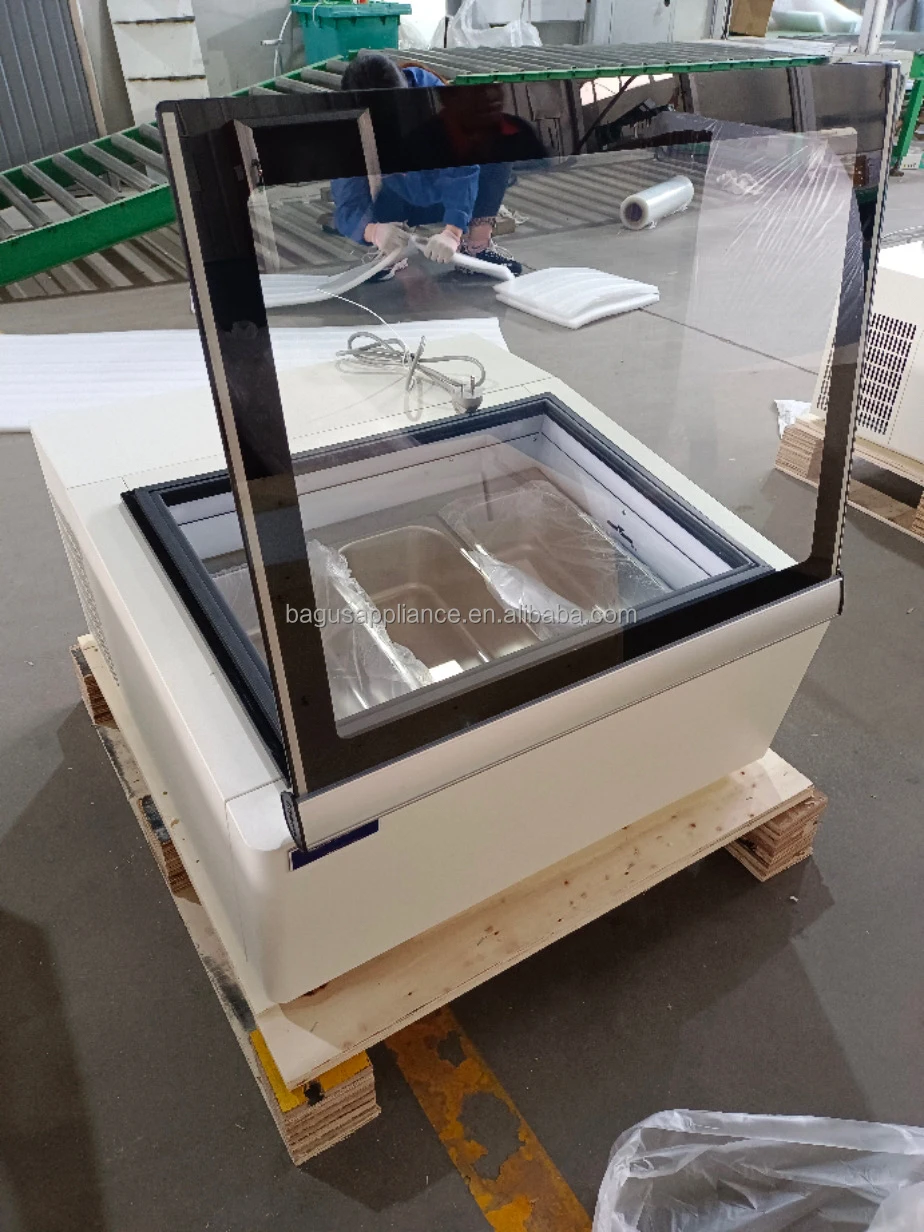 رائجة البيع المحمولة منضدية جيلاتو الآيس كريم عرض الفريزر الثلاجة ضاغط تستقيم كهربائي للأعمال