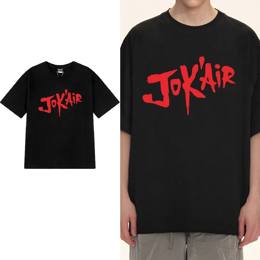 

Rapper Jokair Logo Print black T Shirt Men Women vintage Hip Hop streetwear Unisex Oversized 100% Cotton short sleeve T-shirts