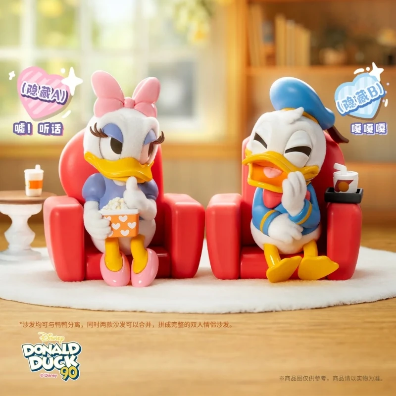 

Donald Duck With Daisy Series Blind Box Designs 2 Secrets Anime Figure Model Kawaii Figurine Desktop Ornament Toys