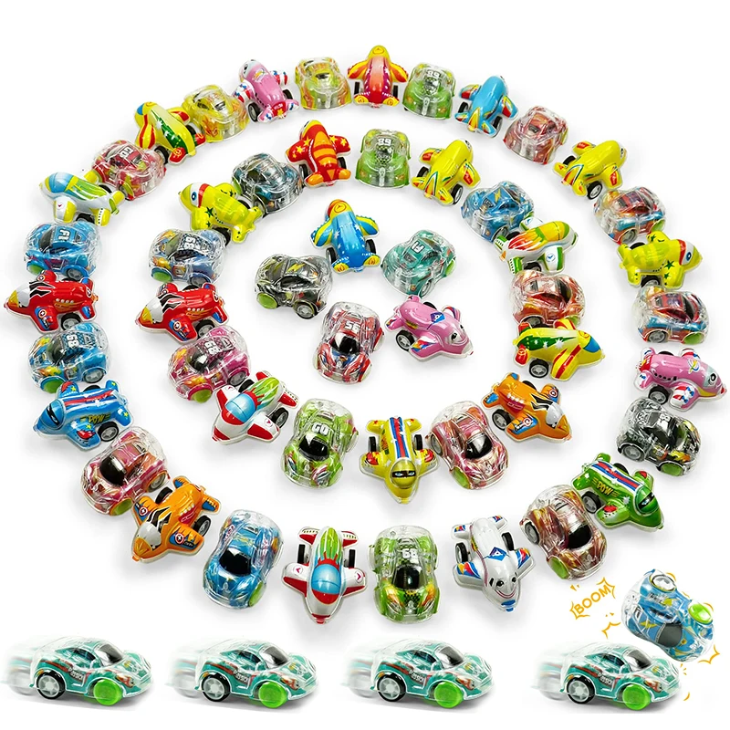 10pcs Mini Roll Back Cars Plastic Cartoon Planes Racing Toys for Kids Birthday Party Favors Carnival Gifts Goodie Bag Stuffers