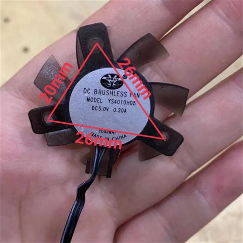 YS4010H05 5V 0.2A Isosceles Khoảng Cách Lỗ 20 26 26MM Bo Mạch Đồ CPU Quạt Tản Nhiệt