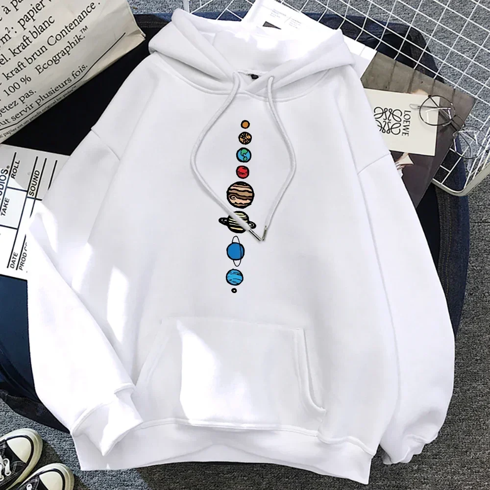 Pullover Sweatshirt Autumn Cotton Hoodies Men Planet Saturn Print Winter Oversize Clothing Sweater Female Top