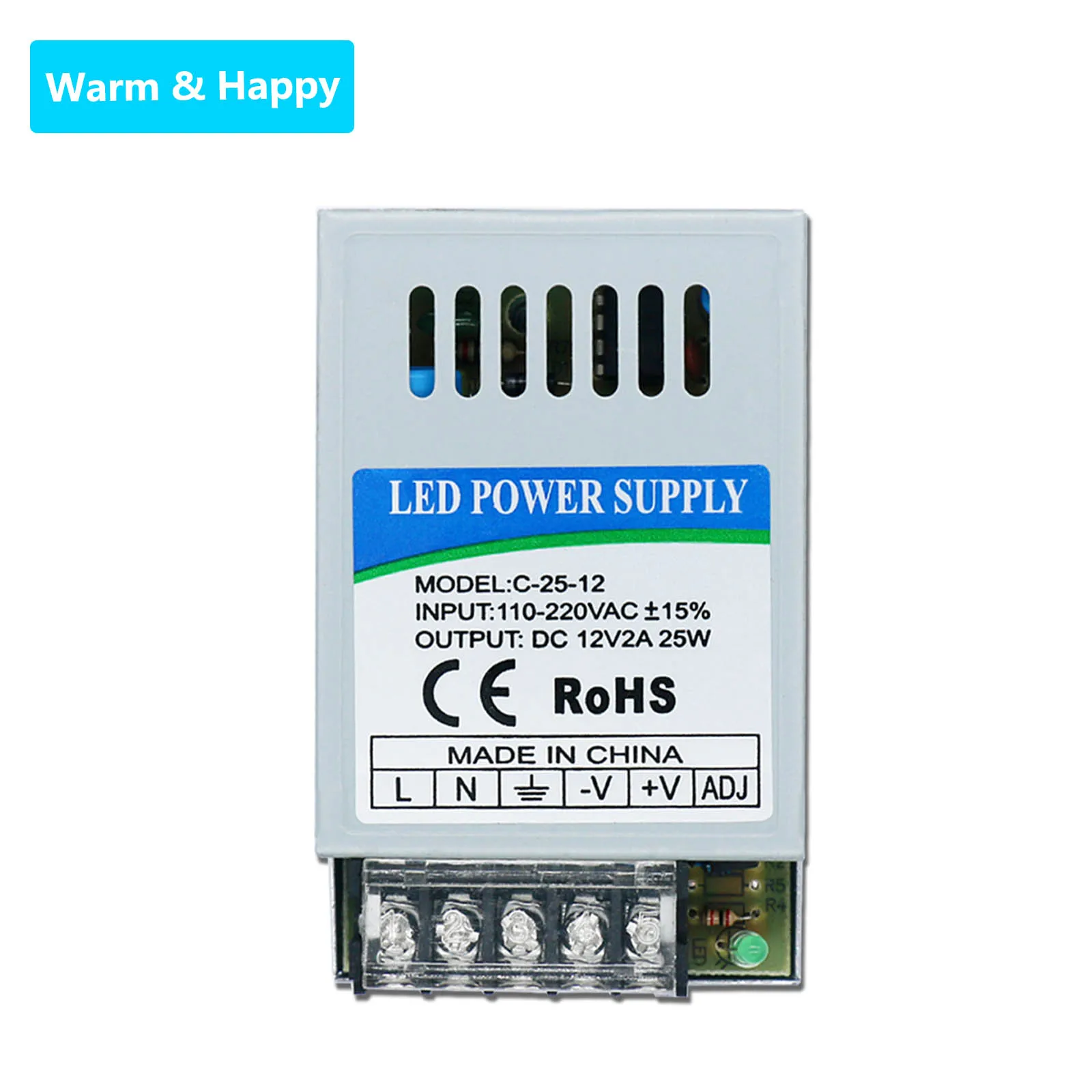 LED Driver 25W DC12V 2A For LED Power Supply Constant Current Voltage Control Light Transformers For LED Strip and DIY