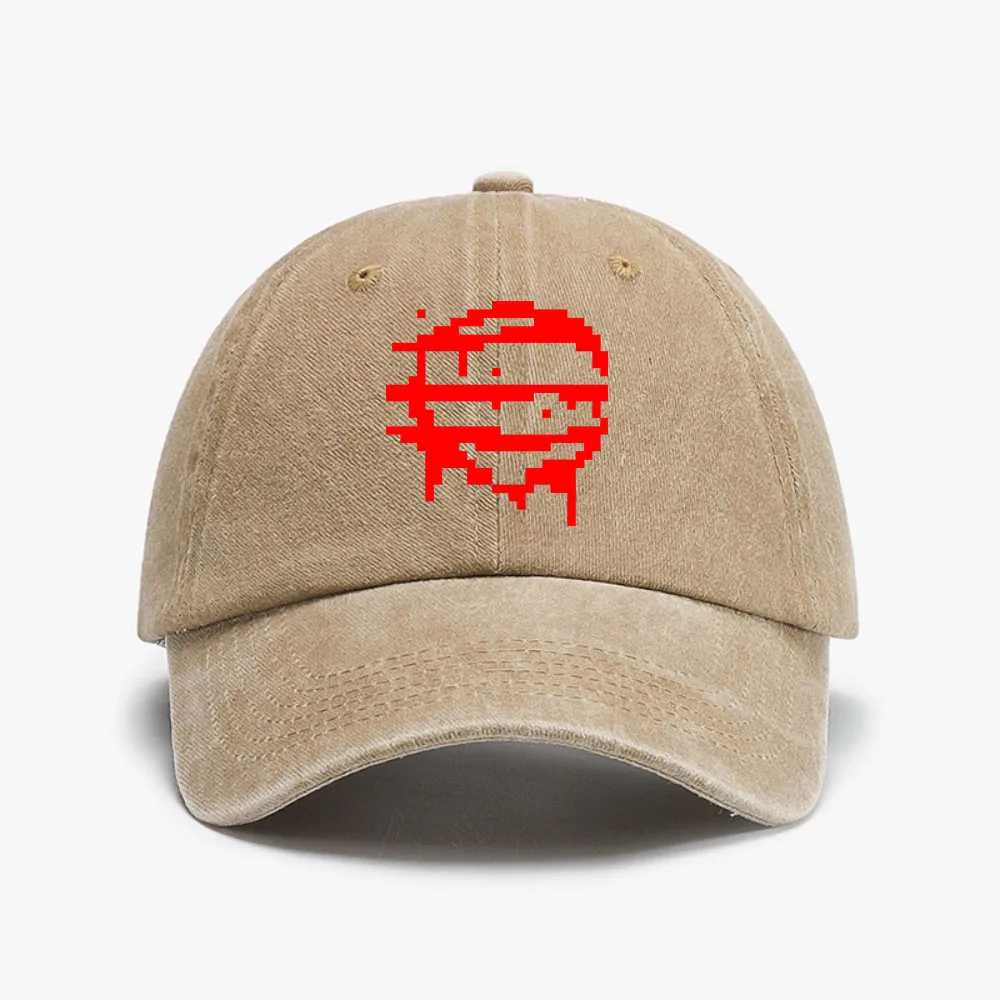 Hotline Miami Video Game 50 Blessings Villains Group print baseball cap fashion casual Vintage Distressed Denim Washed hat