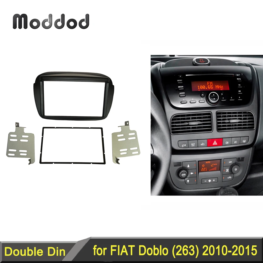 Doppio Din Fascia per FIAT DOBLO Radio CD DVD Stereo Panel Dash Mount installazione Trim Kit cornice cornice cornice