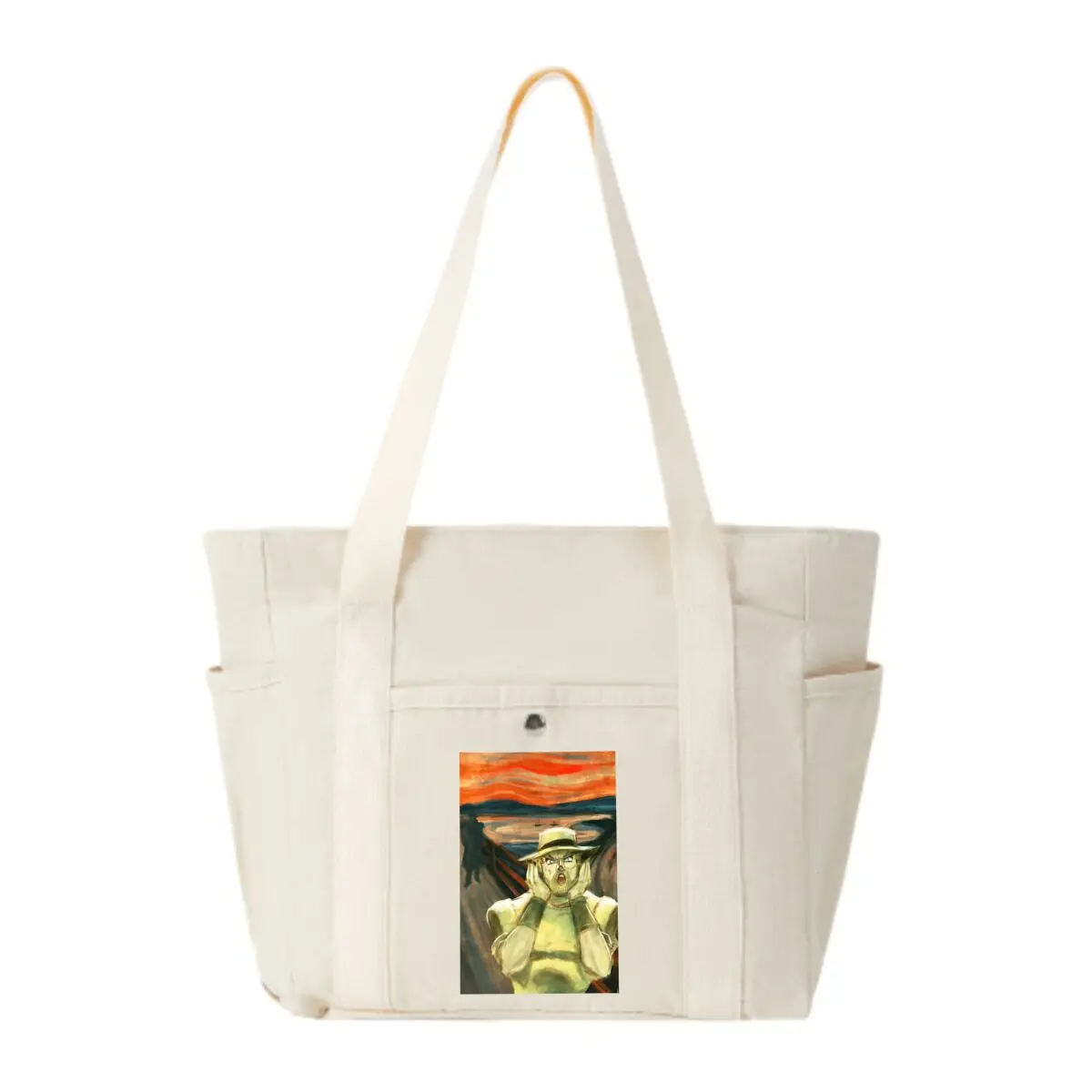 

Stylized Scream with Hat Multiple Pocket Lightweight Foldable Design for Office Commute Shopping