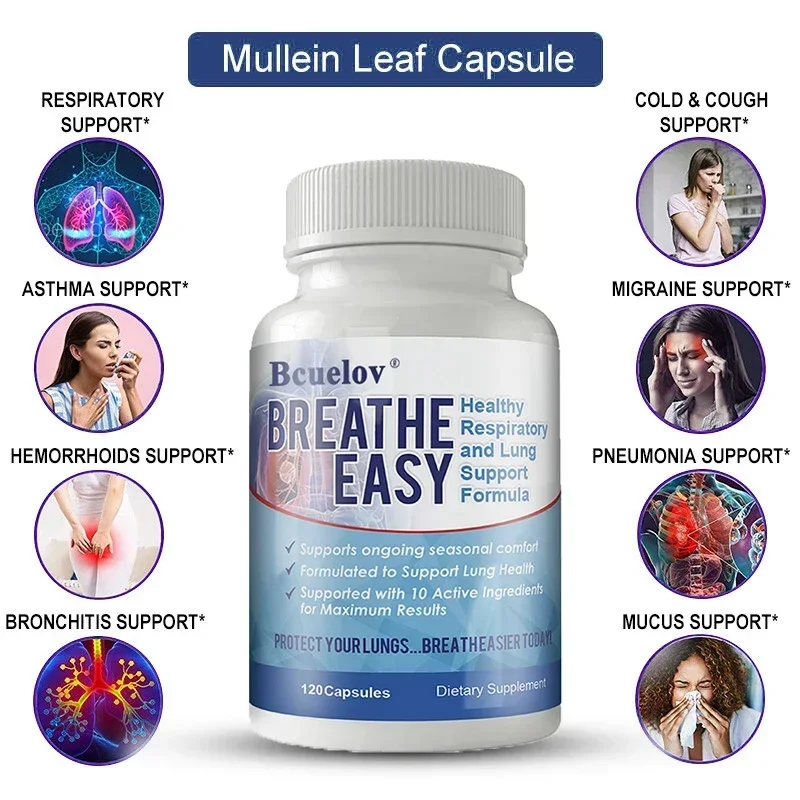 Healthy Lungs - Improve Lung Function, Breathe Easier, Natural Lung Health Supplement, Detoxifier, Respiratory Health