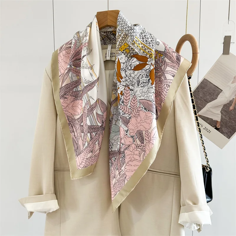 وشاح حريري 90 سنتيمتر شالات والأوشحة الفاخرة المصممين رئيس حقيبة الديكور هدية الكريسماس الملابس والاكسسوارات