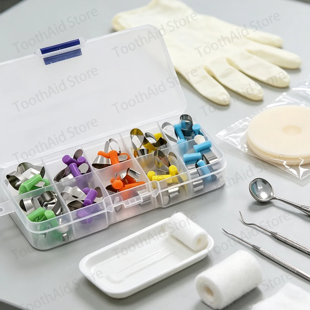 Stainless Steel Dental Sectional Matrix Bands with Locker Automatrix Kit for Tight Contacts and Anatomical Contour