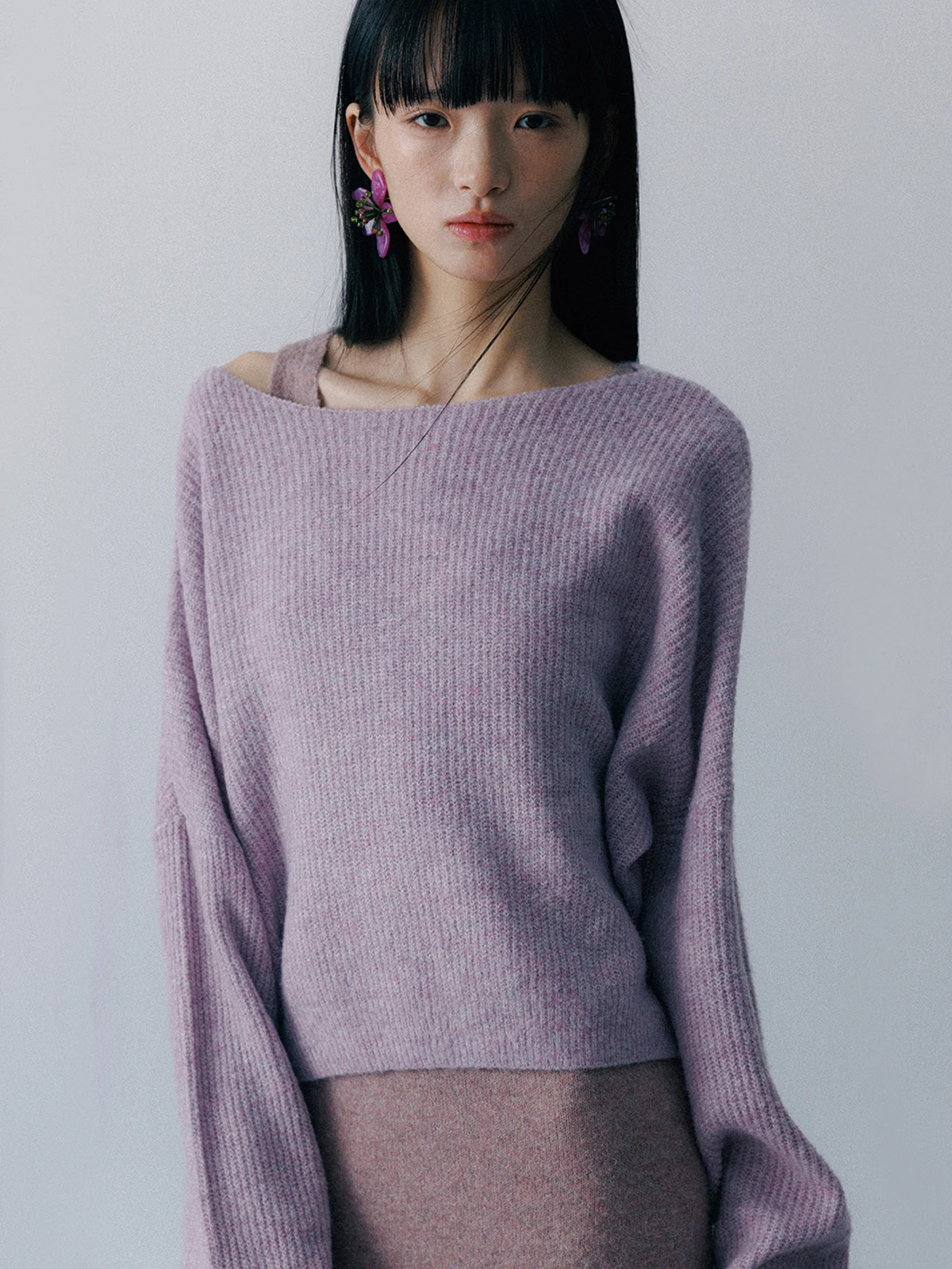 

SOTHEMOS Fairy Sle Long Sve Knitted Wool Sweater Cotton Candy Touch One oulder Neline Classic Spring Faion Ladies ...