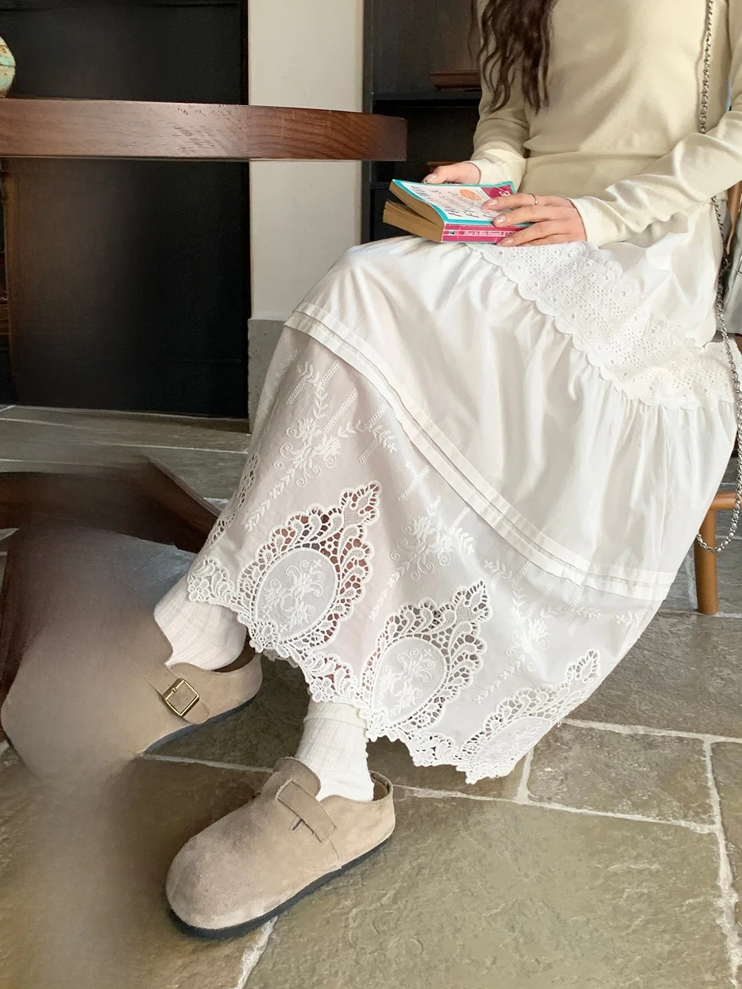 

Юбка женская Imimtuan с объемной вышивкой и кружевом, свободного кроя, с завышенной талией, в корейском стиле, универсальная, модная, весенняя коллекция