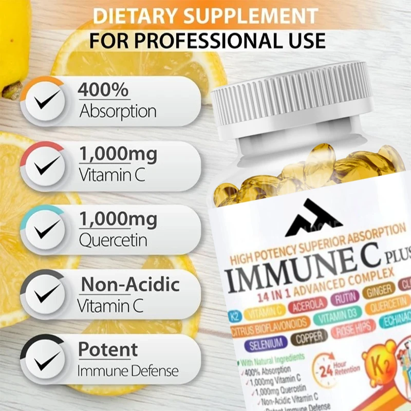Quercetin 1000mg, Vitamin C1000mg, Vitamin D355000iu, Bitter Orange, Rosehip, Echinochloa Purpurea, 14 in 1 Immune