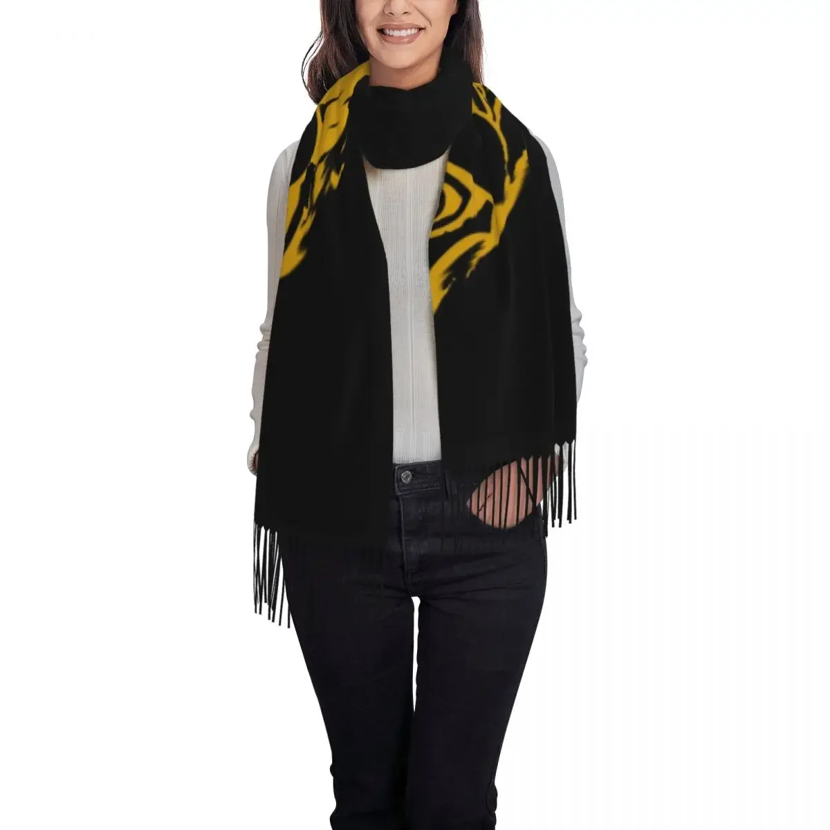 Ladies Large  Scarves Women Winter Thick Warm Tassel Shawl Wrap Belgian Electronic Dance Music Festival Scarf